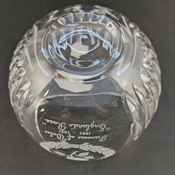 Collectible Stuart Crystal Princess Diana Commemorative Votive or Rose Bowl - Picture 3 of 3